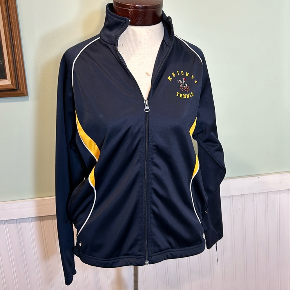 Holloway full zip Jacket Small blue and yellow with Knights Tennis logo